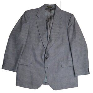 VINTAGE MEN'S GRAY PINSTRIPE BLAZER SUIT JACKET - ADAMS ROW - SIZE 42S